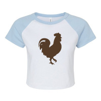 Rooster Silhouette Raglan Crop Top | Artistshot