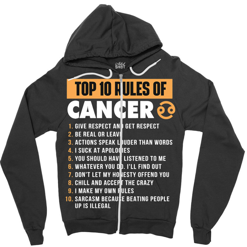 Top 10 Rules Ofhoroscope Astrology Zodiac Sign Zipper Hoodie | Artistshot