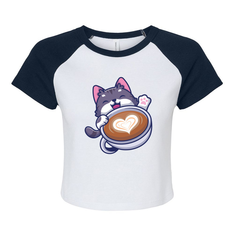 All I Need Is Coffee And Meow Raglan Crop Top | Artistshot