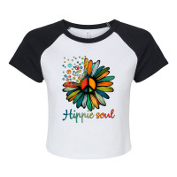 Daisy Peace Sign Hippie Soul Tshirt Flower Lovers Gifts T Shirt Raglan Crop Top | Artistshot