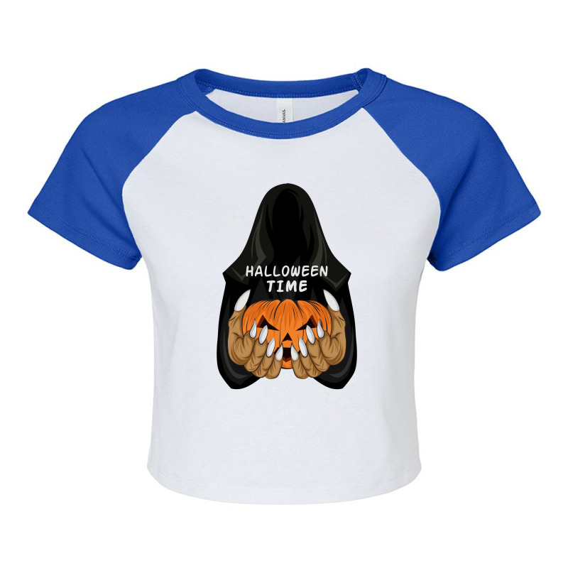 Halloween Time Raglan Crop Top by ŞEN | Artistshot