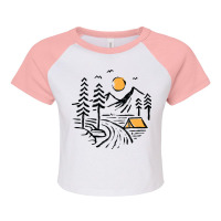 Camping For Light Raglan Crop Top | Artistshot