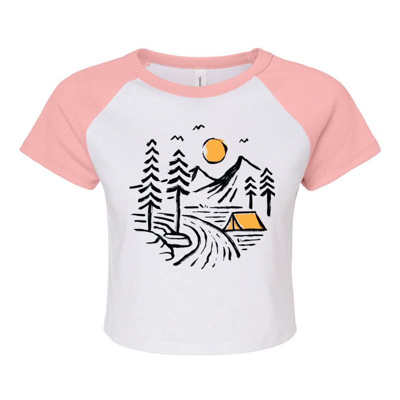 Camping For Light Raglan Crop Top by Quilimo | Artistshot