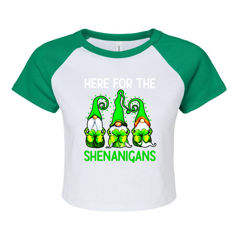 The Shenanigans Cute Green Raglan Crop Top | Artistshot