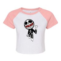 Smile Skull Classic Raglan Crop Top | Artistshot