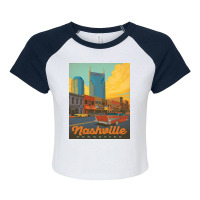 Nashville Tn Building Raglan Crop Top | Artistshot