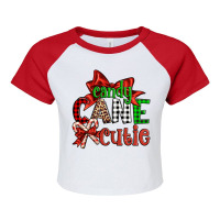 Candy Cane Cutie Christmas Raglan Crop Top | Artistshot