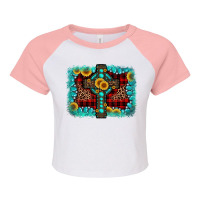 Cross Christmas Background Raglan Crop Top | Artistshot