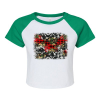 Camouflage Cowhide Christmas Background Raglan Crop Top | Artistshot