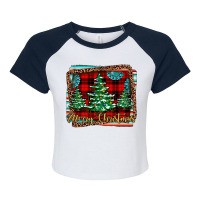 Merry Christmas Background Raglan Crop Top | Artistshot