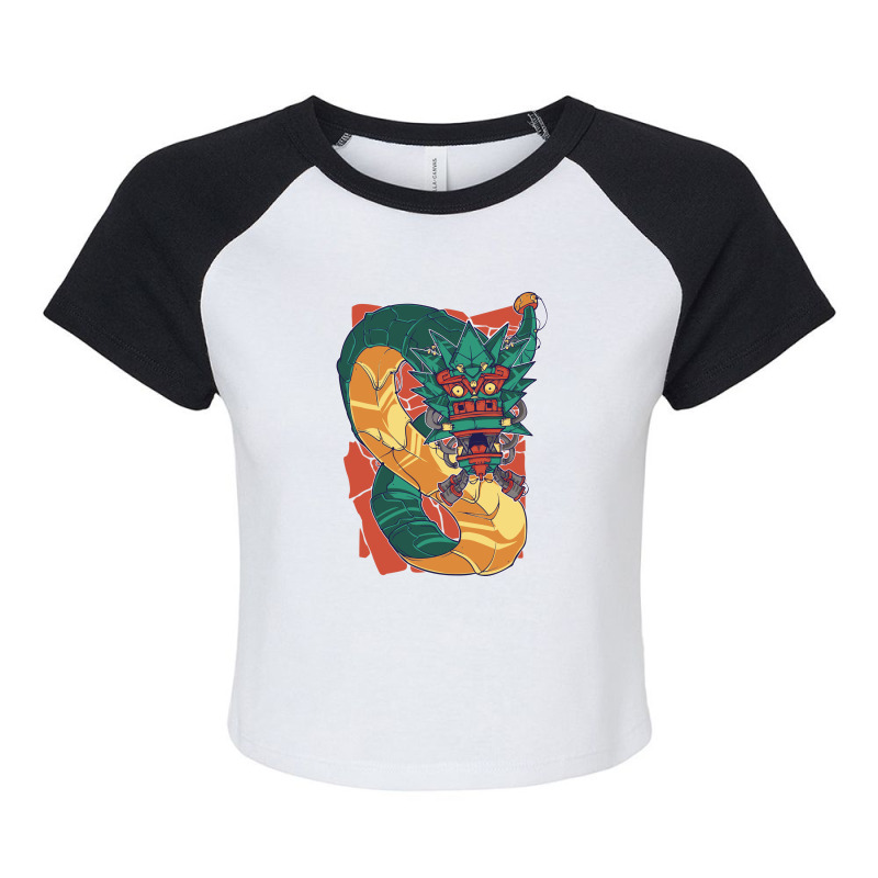 Quetzalcoatl Mythology Raglan Crop Top by SamKal | Artistshot