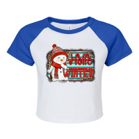 Hello Winter Baby Snowman Raglan Crop Top | Artistshot