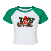 Joy Christmas Gnome Joy To The World Raglan Crop Top | Artistshot