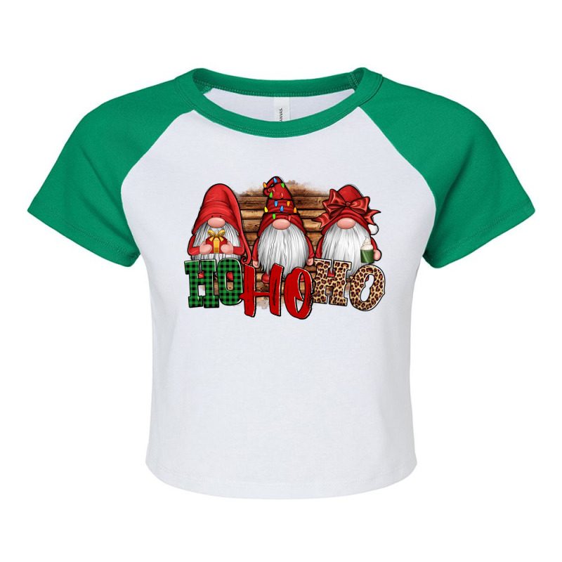 Ho Ho Ho Christmas Gnomes Raglan Crop Top | Artistshot