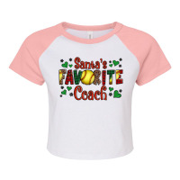 Santa's Favourite Coach Christmas Softball Game Raglan Crop Top | Artistshot