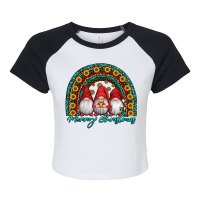 Merry Christmas Gnomes Raglan Crop Top | Artistshot