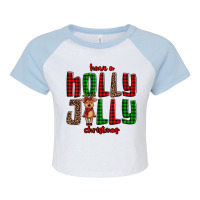 Hava A Holly Jolly Christmas Reindeer Raglan Crop Top | Artistshot