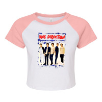 Spray Paint Blue 1 Direction Raglan Crop Top | Artistshot