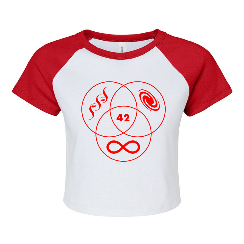 Hitchhikers Guide To The Galaxy 42 Lightweight Raglan Crop Top by Nicole Tees | Artistshot