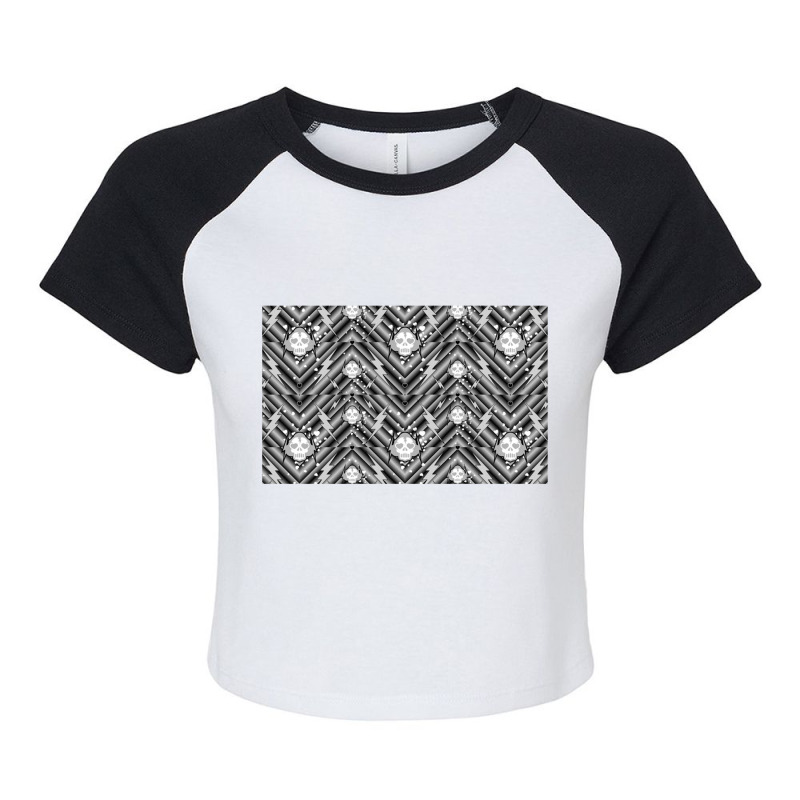 Lightning Skull Pattern 2    Skull Mask Pattern Raglan Crop Top by loomcnultys | Artistshot