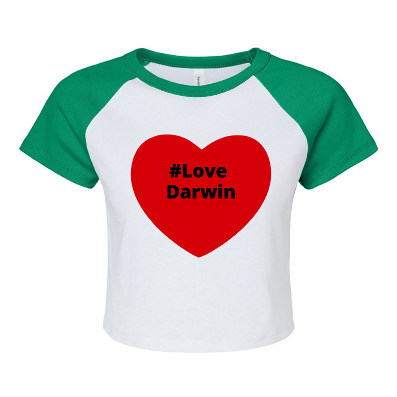 Love Darwin, Hashtag Heart, Love Darwin 2 Raglan Crop Top by chillinxs | Artistshot