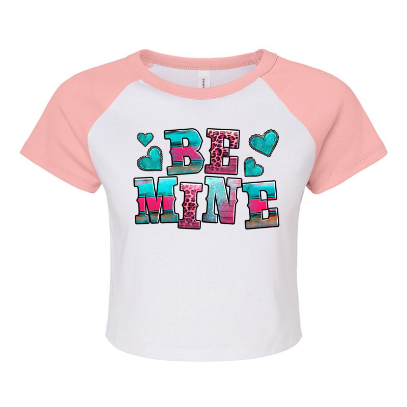 Be Mine Western Valentine's Day No Background Raglan Crop Top by AdoDesignShop | Artistshot