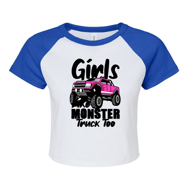 Girl Monster Trucks Raglan Crop Top by haydar | Artistshot