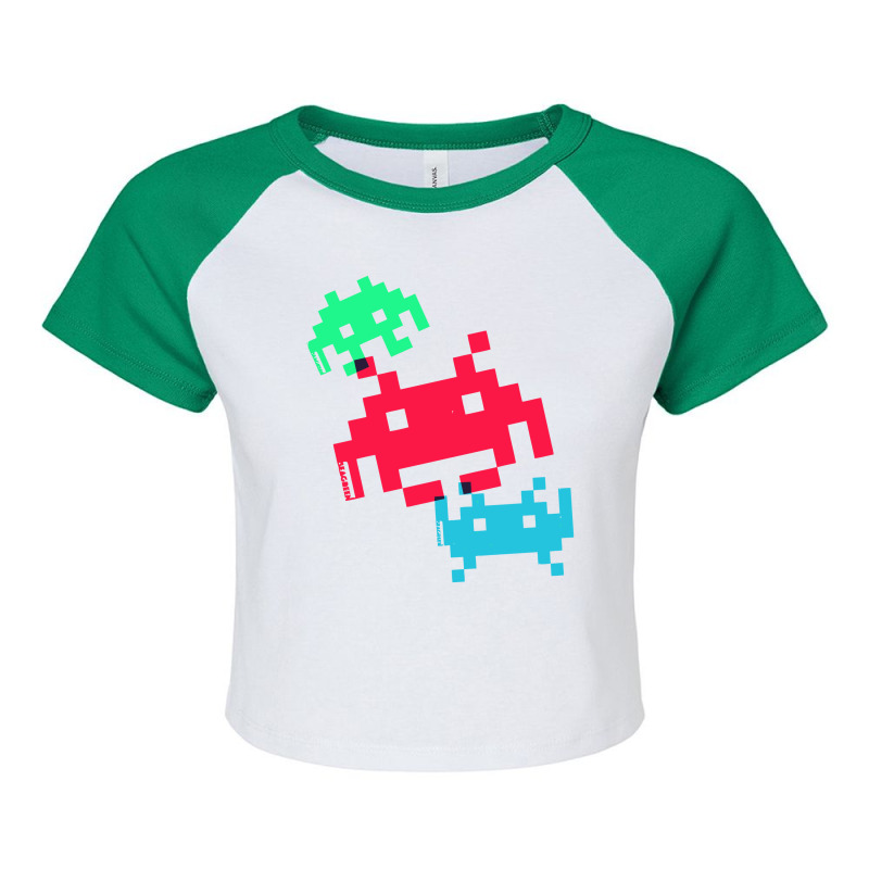 Space Invader 2.0, Space Invaders Raglan Crop Top by creepysatan | Artistshot