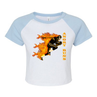 Angry Runs Funny Raglan Crop Top | Artistshot