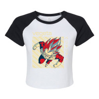 Cartoon Vegeta Raglan Crop Top | Artistshot