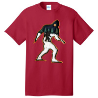 Bigfoot Wood Layered Christmas Basic T-shirt | Artistshot