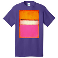 Mark White Center (yellow, Pink And Lavender On Rose) Basic T-shirt | Artistshot