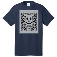 Skull Stencil Cool Grey Basic T-shirt | Artistshot