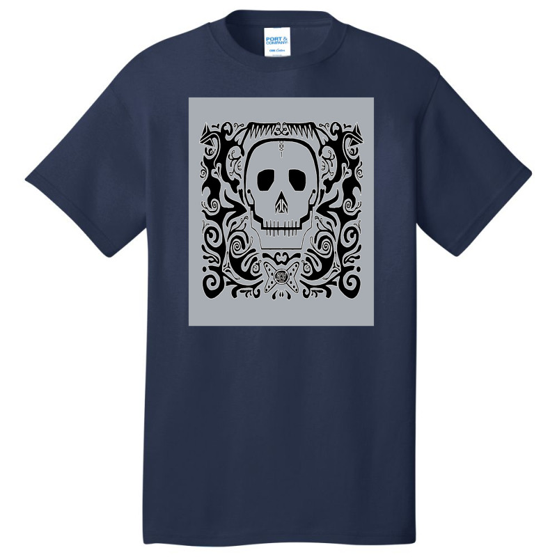 Skull Stencil Cool Grey Basic T-shirt | Artistshot