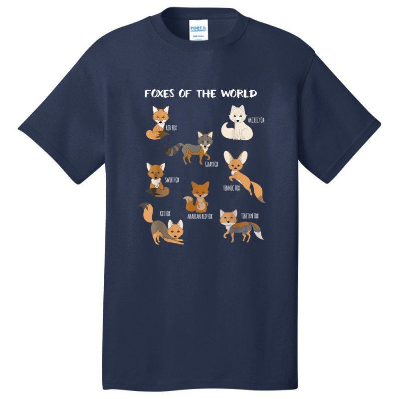 Foxes Of The World Funny Fox Animals Educational Basic T-shirt by Rainbow90 | Artistshot