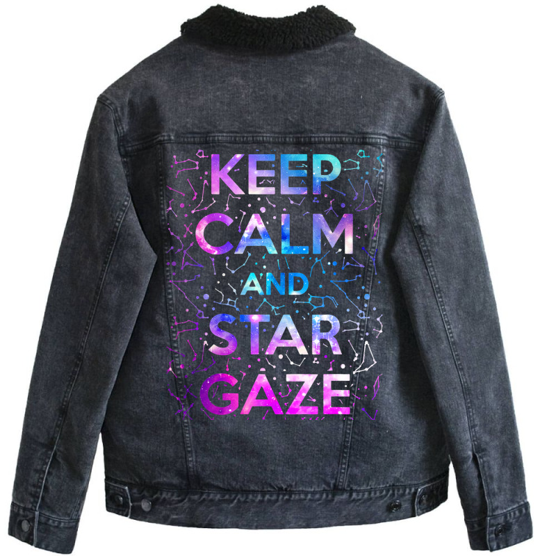 Stargazing Astronomy Lover Constellation Star Gazi Unisex Sherpa-Lined Denim Jacket by DilynnRinker | Artistshot