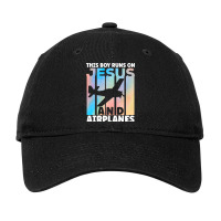 This Boy Runs On Jesus And Airplanes Future Pilot  Adjustable Cap | Artistshot