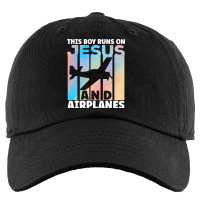 This Boy Runs On Jesus And Airplanes Future Pilot  Kids Cap | Artistshot