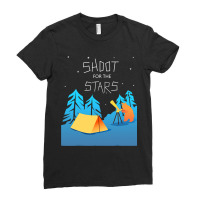 Stargazing Bear Funny Camping Telescope Astronomy Ladies Fitted T-shirt | Artistshot