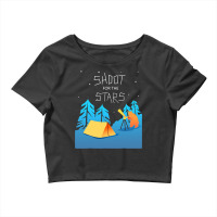 Stargazing Bear Funny Camping Telescope Astronomy Crop Top | Artistshot