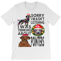 Funny Christmas Pointer Santa Hat Colorful Dark Pu T-shirt | Artistshot