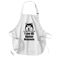 I Love My Alaskan Malamute Dog Breed Fun Dog Lover Medium-length Apron | Artistshot