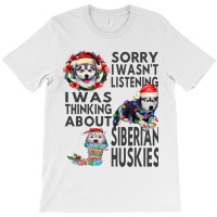 Funny Christmas Siberian Husky Santa Hat Dark Pupp T-shirt | Artistshot