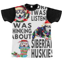 Funny Christmas Siberian Husky Santa Hat Dark Pupp Graphic T-shirt | Artistshot