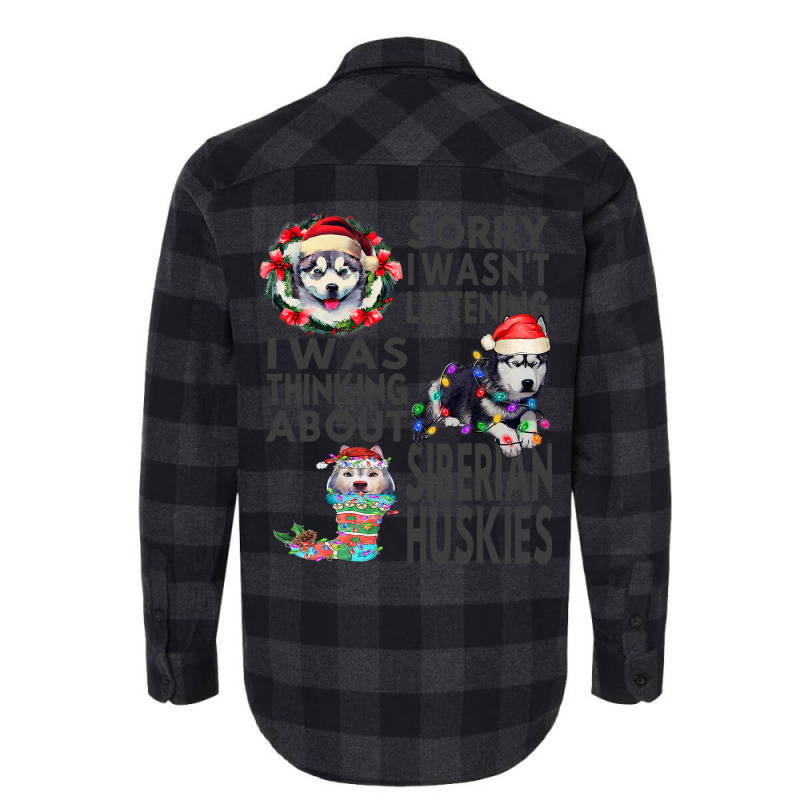 Funny Christmas Siberian Husky Santa Hat Dark Pupp Flannel Shirt | Artistshot