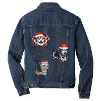 Funny Christmas Siberian Husky Santa Hat Dark Pupp Men Denim Jacket | Artistshot