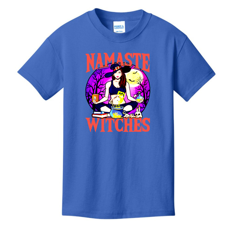 Namaste Witches Funny Pun Peacfeul Halloween Basic Youth T-shirt | Artistshot