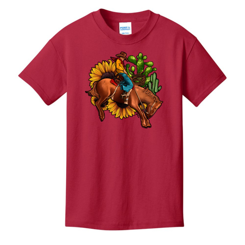 Rodeo Cowboy Sunflower Cactus Basic Youth T-shirt by JahusDesignShop | Artistshot