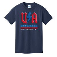 Independence Day Usa Rock N Roll Thunder Lightning Style   Independenc Basic Youth T-shirt | Artistshot