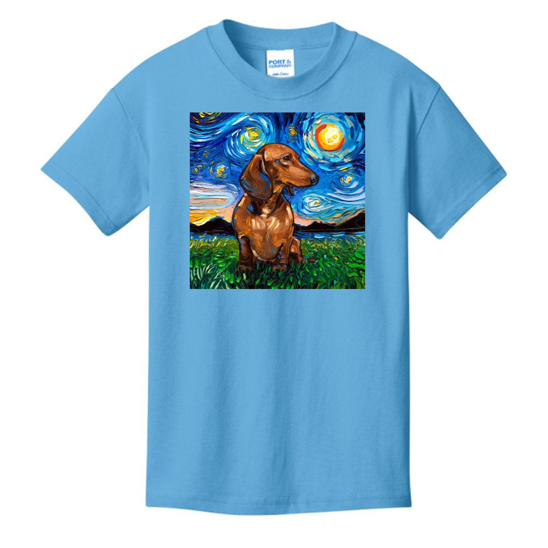 Brown Short Hair Dachshund Night,dachshund Basic Youth T-shirt | Artistshot